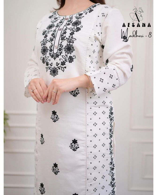 Madhuri 8 By Afsana Afghani Style Cotton Embroidery Kurti With Bottom Dupatta Wholesale Market In Surat